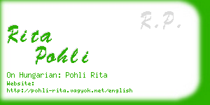 rita pohli business card